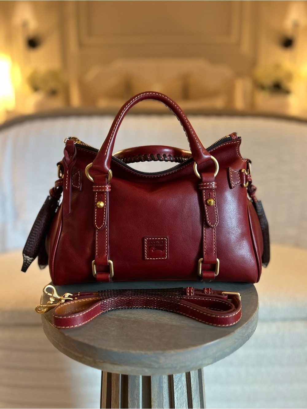 Dooney and Bourke Florentine Mini Satchel in BORDEAUX
